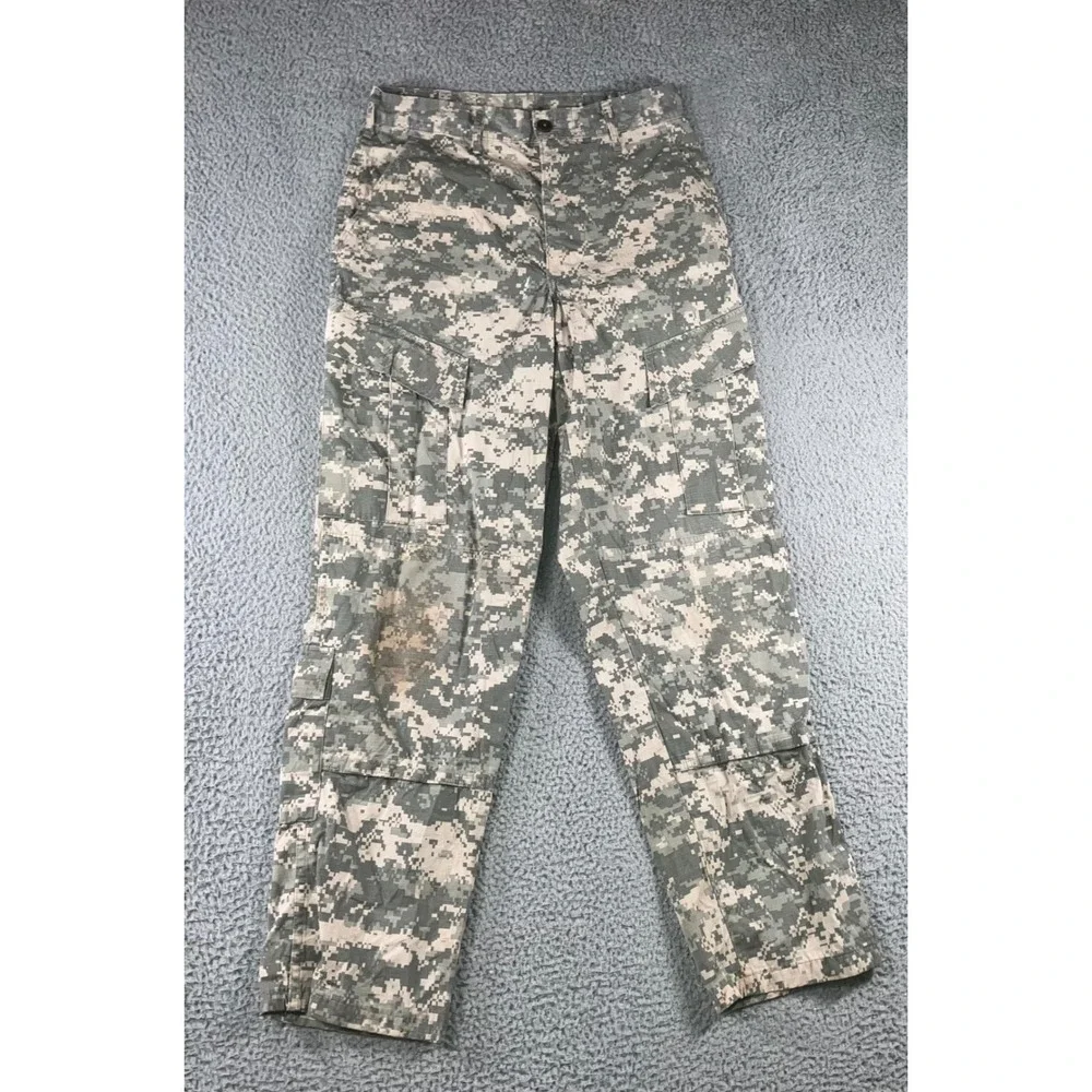 Military Cargo Pants Men 30x31 Digital ACU Camo Ripstop Utility Trousers Grunge